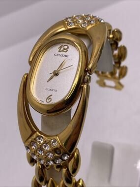 Cenere Womens Rhinestone Vintage Watch Works New Battery